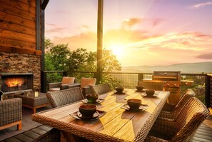 Enjoy the stunning mountain view while you dine on the upper deck!
