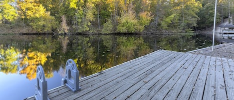 Private dock in the fall.