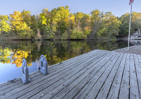 Private dock in the fall.