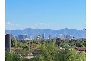 City view from rooftop deck