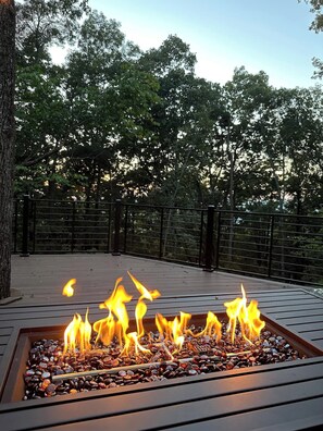 Firepit and Sunset Views on Back Deck