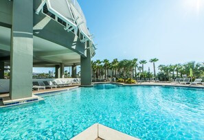 Large pool and lounging in sun or shade