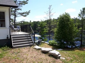 Cottage patio & outdoor dining with fantastic lake views from everywhere