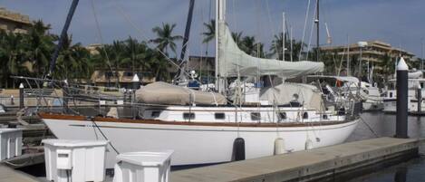 Our Mason 43 Sailboat in a private marina in Nuevo Vallarta, Mexico