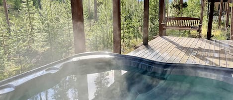 Imagine yourself relaxing in a hot tub while enjoying the nature!