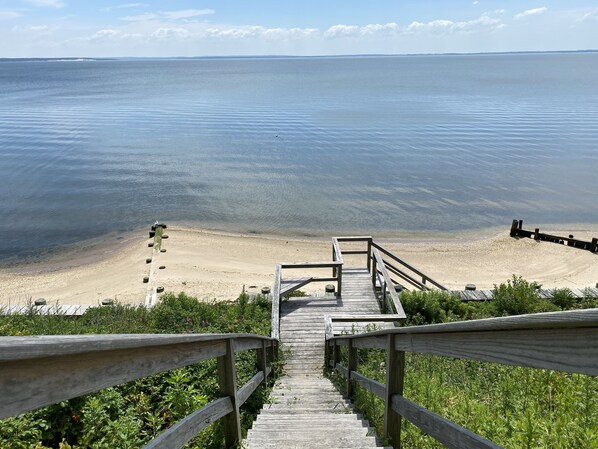 Steps to private beach