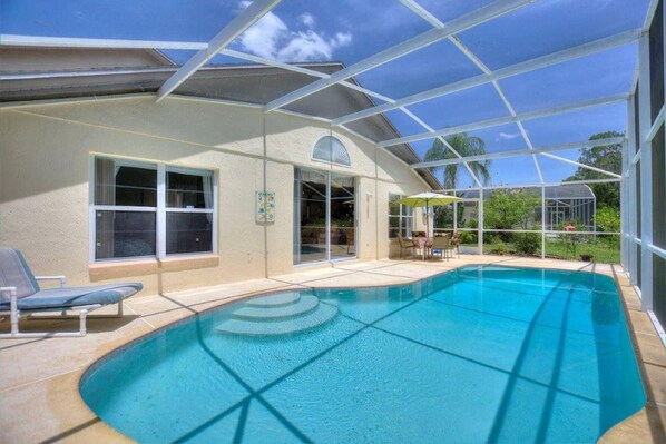 Pool Views From Living Area and Dining Area