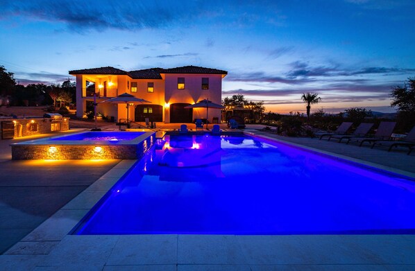 The pool at night