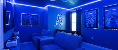 Amazing Game Room with Flat Screen TV (smart TV streaming services and cable available) and 2 Xbox One's with Ultimate Game Pass