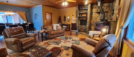 Enjoy the cozy great room, perfect for a large group of family or friends.