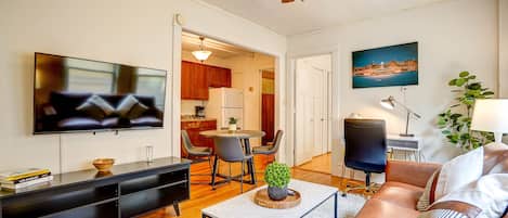 Living Room with Roku Smart TV.