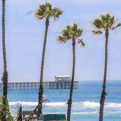 View of oceanside pier in the distance off your balcony