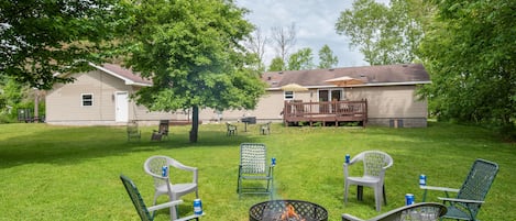 Make s'mores over our backyard fire pit!