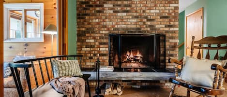 Fireplace in the living room.