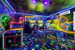 GAMES ROOM- BASKETBALL, AIR HOCKEY, DUAL NASCAR RACERS, SKEEBALL& FOOSBALL TABLE