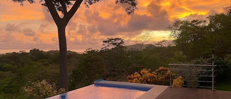 Sunset pool view