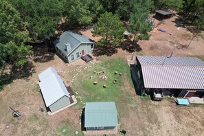 Bonham Cabin (top), McKinney Cabin (left), Liberty Hill (bottom) and Mess Hall