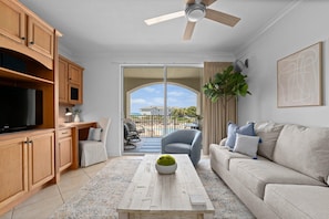 Living Area, Queen Sleeper Sofa