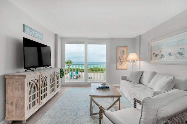 Living room with gulf views