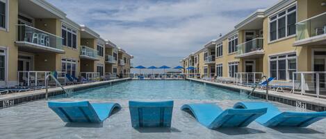 This pool will welcome you during your summer stay.  (indoor pool too)