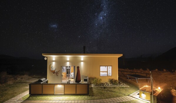 The cottage under the Milky Way in a spectacular dark sky reserve