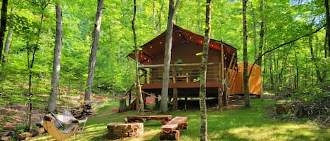 Fire Pit, Tent and Bath House