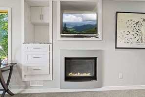 Cozy nights by the fireplace, binge-watching your favorites on the TV, with ample storage for all your treasures.
