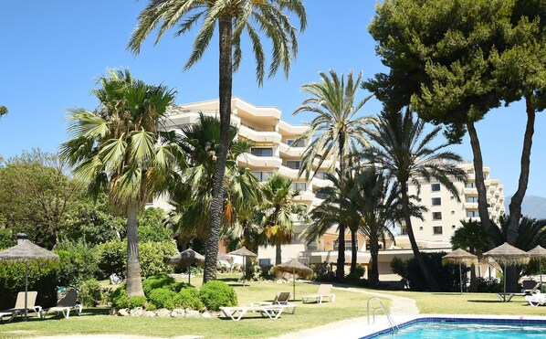 The apartments are surrounded by beautiful gardens & swimming pools