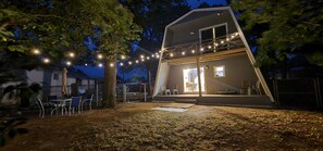 Enjoy a peaceful evening with some solar lights in the back yard
