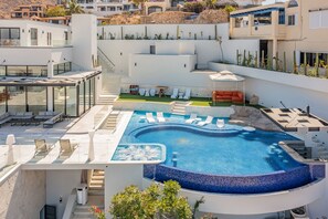 Aerial poolside view