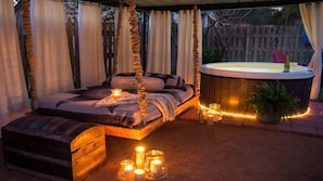 enjoy the hot tub + relax