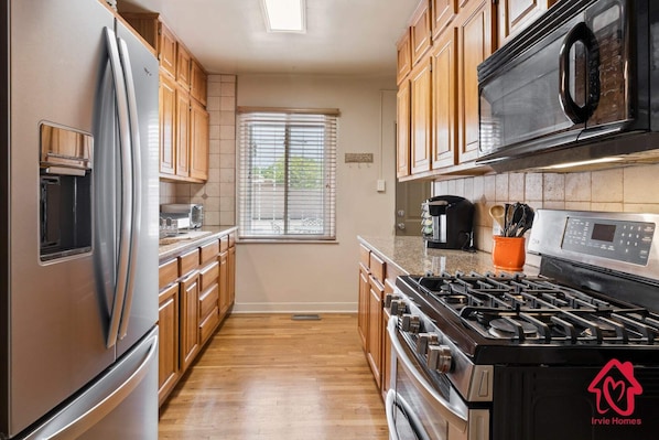 Fully stocked kitchen