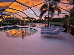 Enjoy beautiful sunsets by the pool or hot tub!