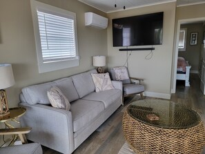 Living room with queen sleeper sofa