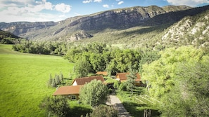 The house with views North to the Flat Tops and National Forest.