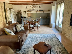 Living Room with Dining area and kitchen