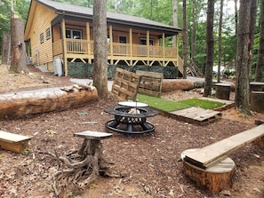 firepit and natural seating
