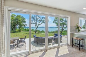 Sliding glass doors to patio