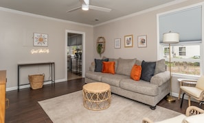 *Good vibes only* walk on through the living room to enjoy the coffee bar