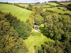 Aerial view of Red Deer Escape, Somerset