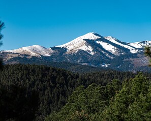 Sierra Blanca peak, visible from the front deck of the house.