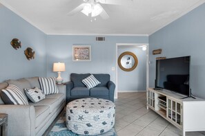 Living room with flat screen TV