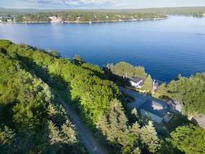 Arial view of St. Margarets Bay showing the adjacent Rails to Trails 