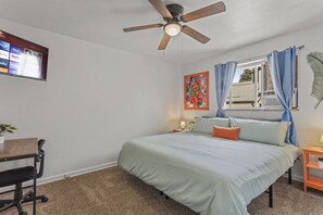 Luxurious King Bedroom with Roku Entertainment and a Stylish Work Desk! 👑📺💼