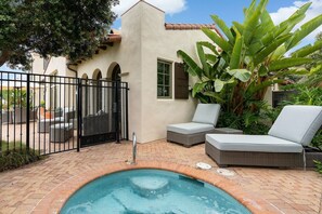 Your estate has a private hot tub for you to enjoy, just right outside your patio