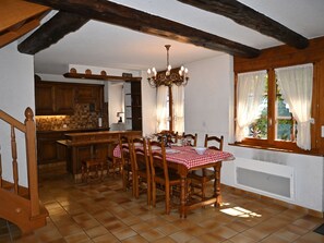 Furniture, Table, Building, Wood, Living Room, Interior Design, House, Window, Floor, Beam