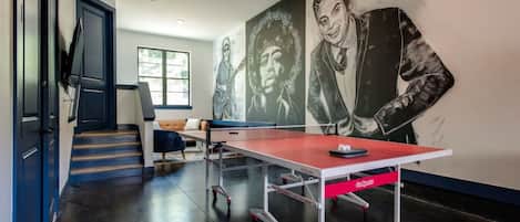 Kick back and relax or rally a game of ping pong in the converted game room.