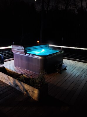 Hot Tub at nighttime. 