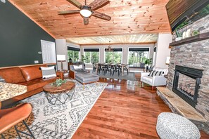 View of living space from kitchen
