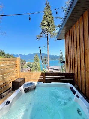 View from the cabin hot tub